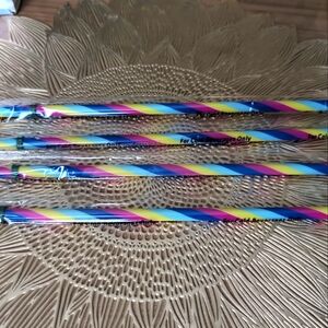 Starbucks Rainbow Colorful Reusable Straws Summer Limited Edition Set of 4